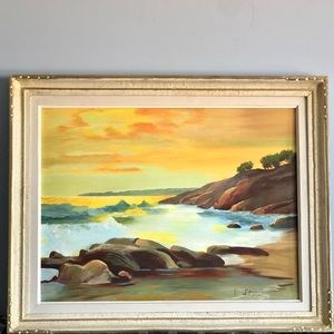 “ The Origan Coast “ 1970 Edith Spiers framed painting - signature on reverse